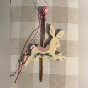 Wooden Carousel Rabbit Figure. Vintage